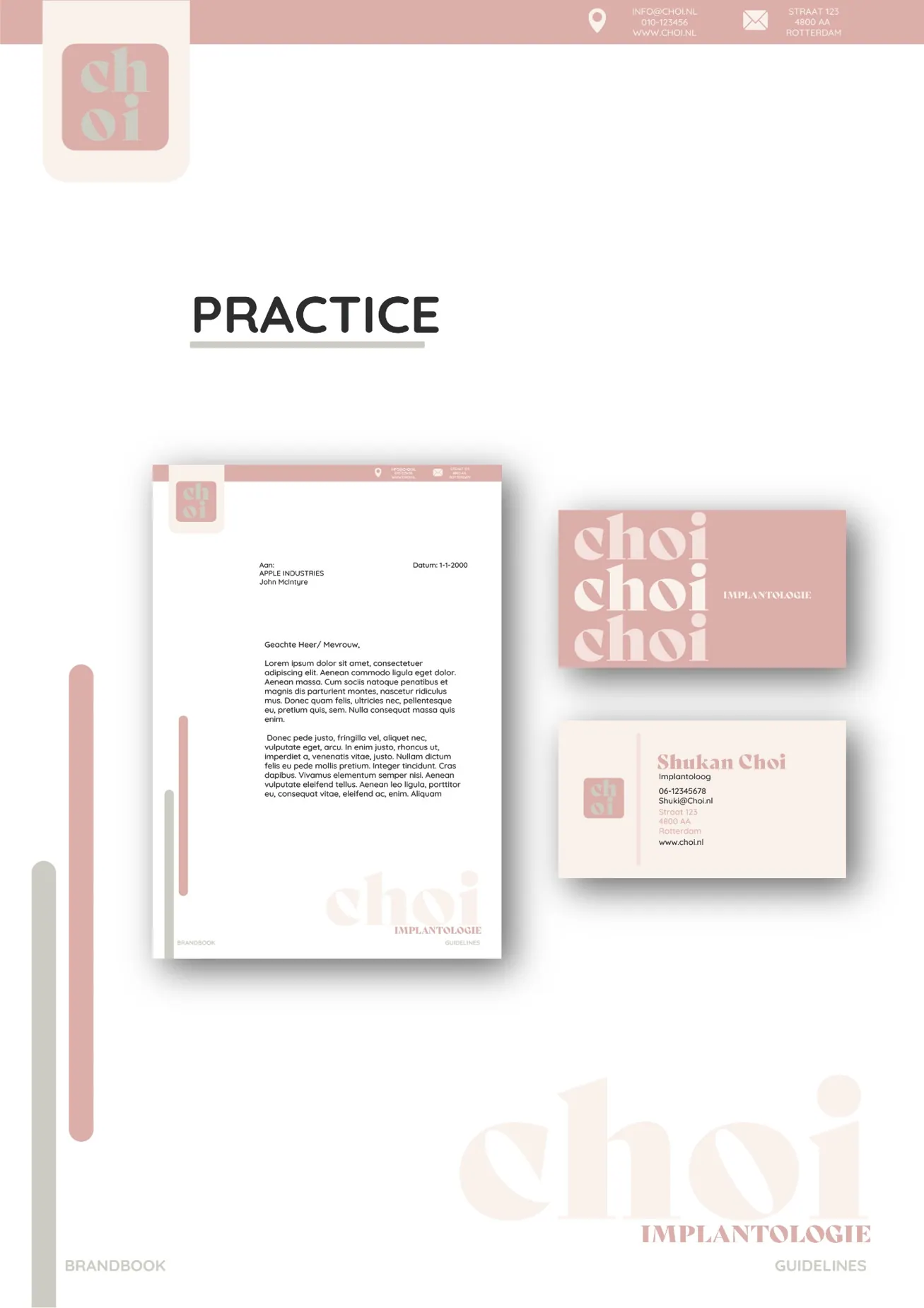 CHOI: subtiele roze typografische huisstijl